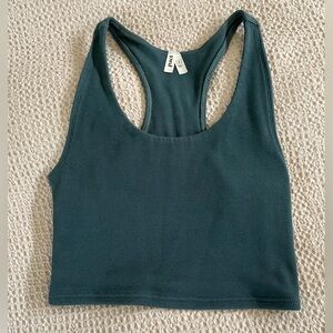 Pact Teal Crop Tank